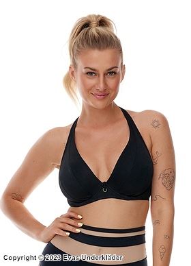 Bikini-Oberteil mit echten BH-Cups, hochwertige Mikrofaser, Neckholder, A bis H-Cup